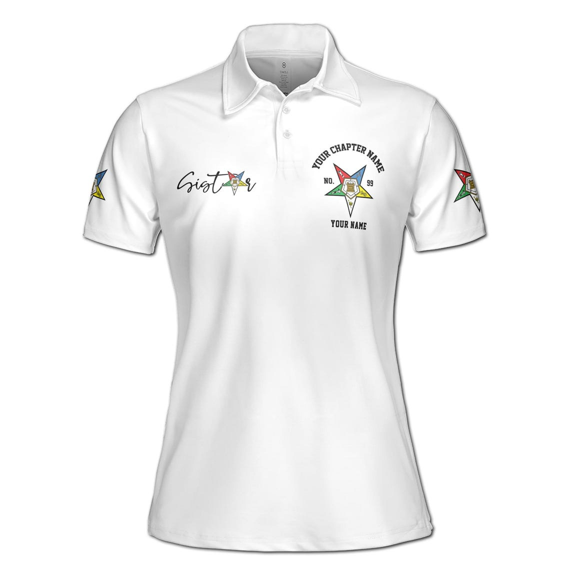 Customize Name OES Pentagon Down Sistar Woman Earrings White Women's Polo Shirt (S-5XL)