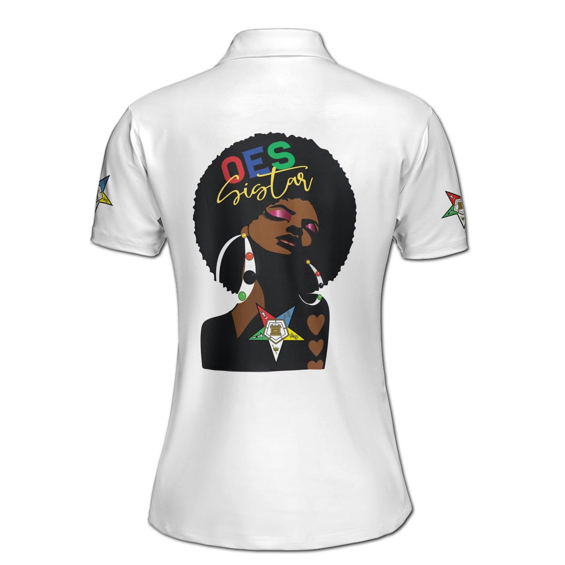 Customize Name OES Pentagon Down Sistar Woman Earrings White Women's Polo Shirt (S-5XL)