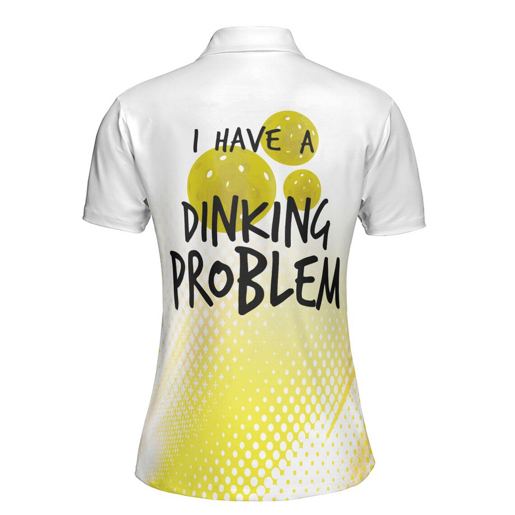 Customize Name Pickleball Paddle I Have A Drinking Problem White Yellow Women's Polo Shirt (S-5XL)