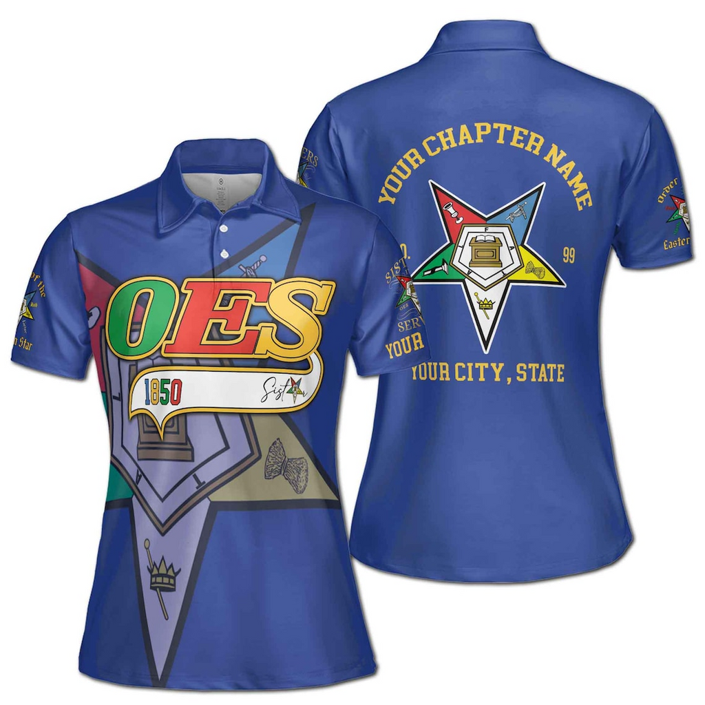 Customized Multi-color OES 1850 Order Of Eastern Star Women's Polo Shirt (S-5XL)