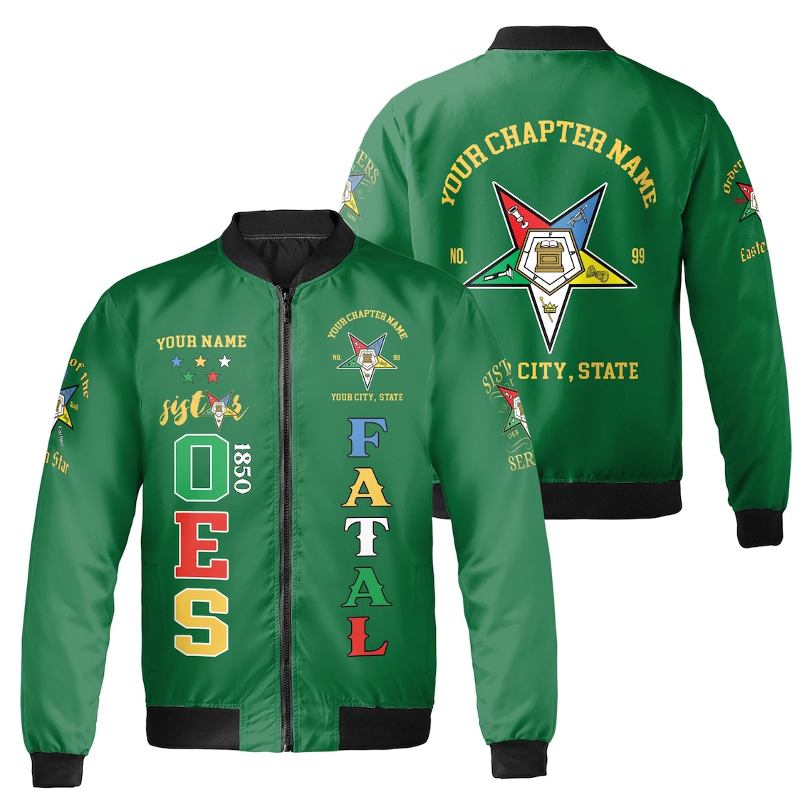 Custom 1850 OES Order Of The Eastern Star Bomber Jacket (S-5XL)
