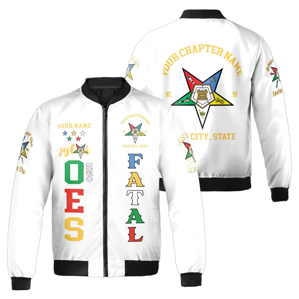 Custom 1850 OES Order Of The Eastern Star Bomber Jacket (S-5XL)