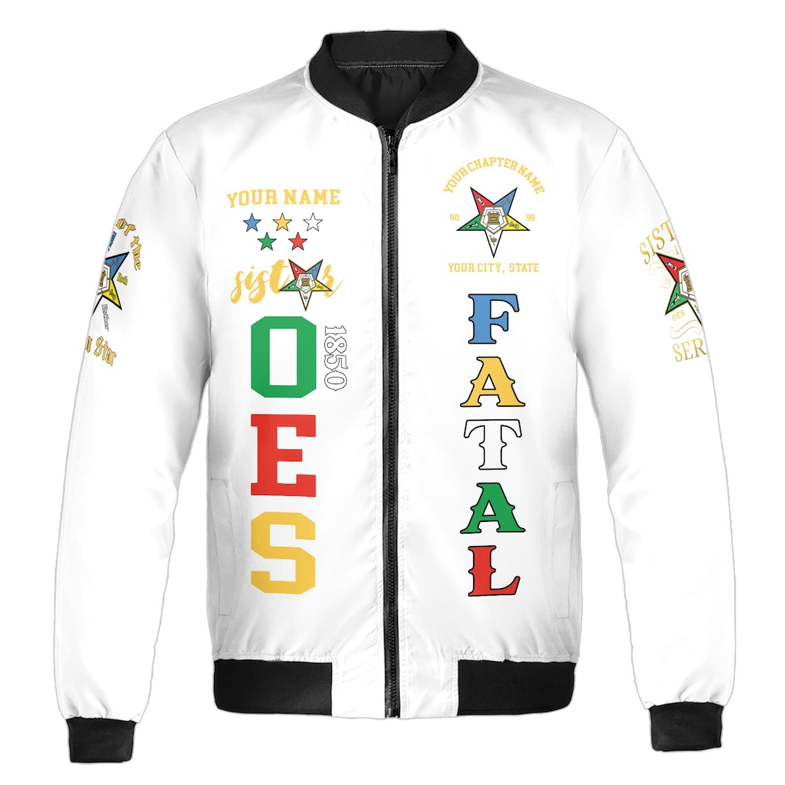Custom 1850 OES Order Of The Eastern Star Bomber Jacket (S-5XL)