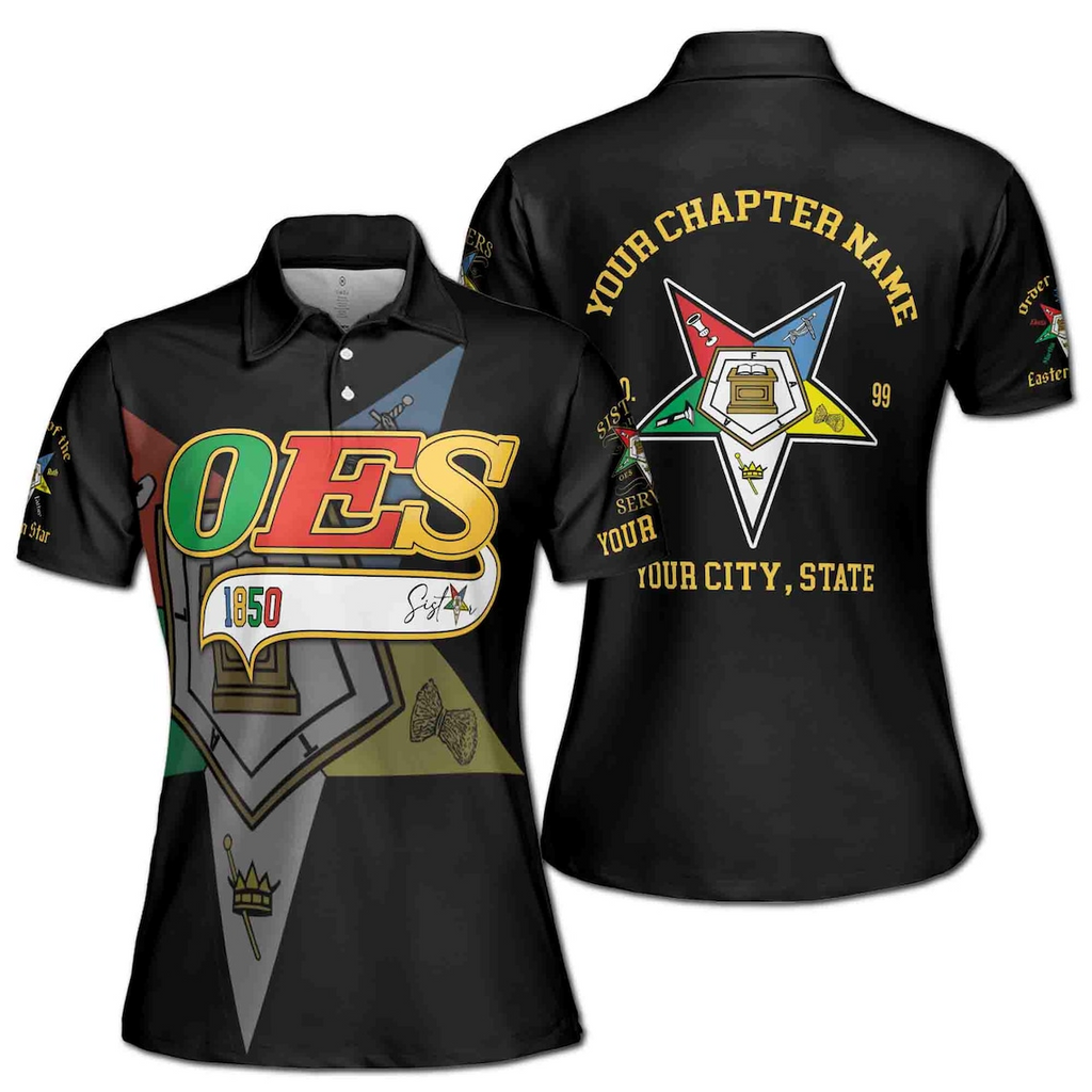 Customized Multi-color OES 1850 Order Of Eastern Star Women's Polo Shirt (S-5XL)