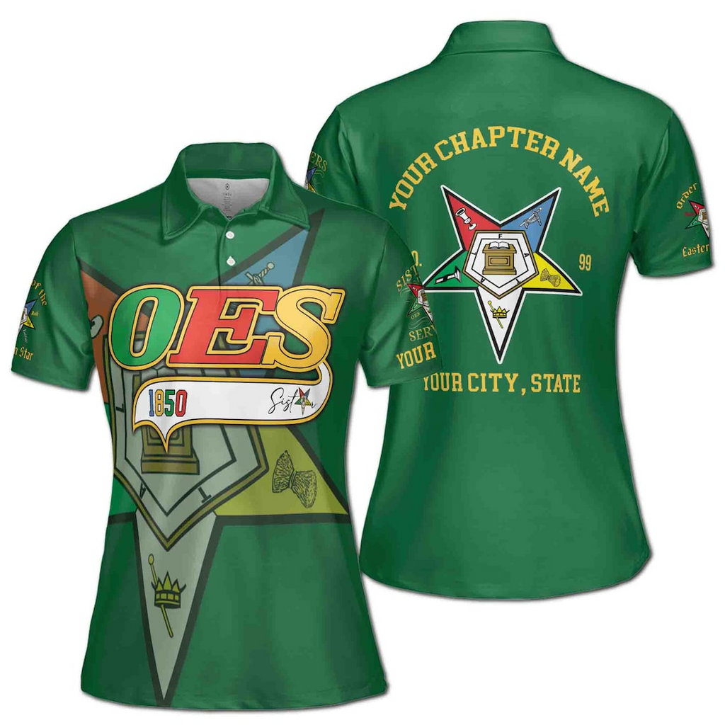Customized Multi-color OES 1850 Order Of Eastern Star Women's Polo Shirt (S-5XL)