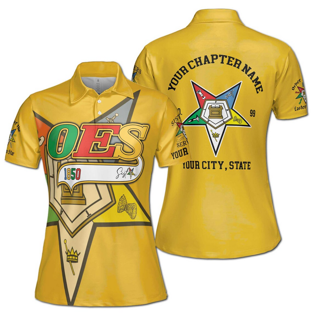 Customized Multi-color OES 1850 Order Of Eastern Star Women's Polo Shirt (S-5XL)