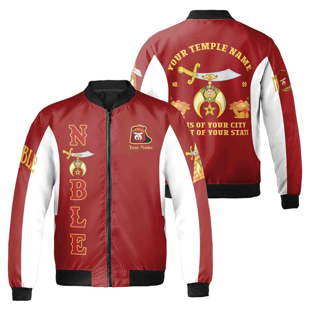 Personalized Multi-color Shriners With Mason Noble Shriner Bomber Jacket (S-5XL)