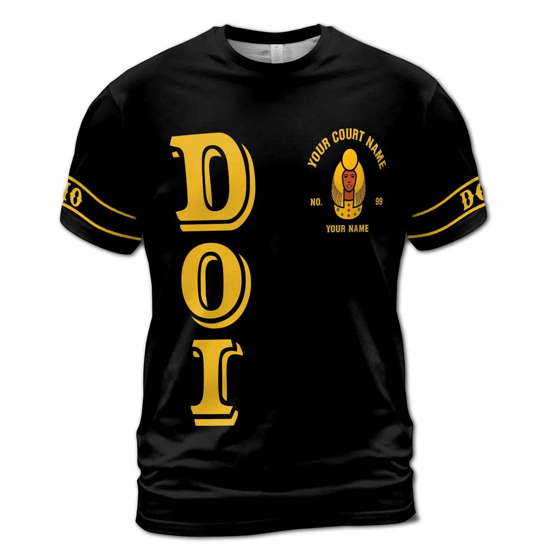 Personalized DOI Anubis , Custom Court Name City State, Egyptian Style 3D T-shirt S-5XL