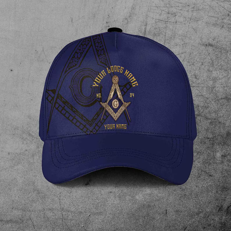 Custom Name Lodge Name Number Masonic Freemason Baseball Cap
