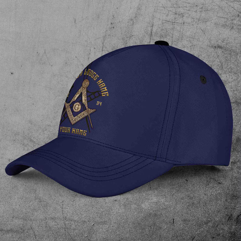 Custom Name Lodge Name Number Masonic Freemason Baseball Cap