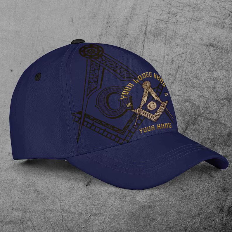 Custom Name Lodge Name Number Masonic Freemason Baseball Cap