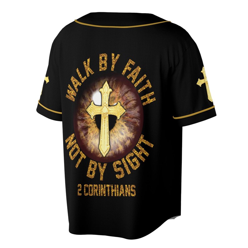 Custom Name The Cross Eye Walk By Fate, Not By Sight Baseball Jersey, 3D Baseball Jesey Shirt