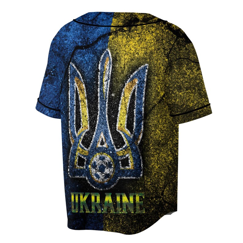 Custom Name Patriotic Ukraine Coat of Arms Baseball Jersey, 3D Baseball Jersey Shirt