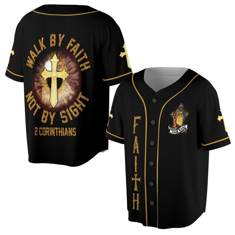 Custom Name The Cross Eye Walk By Fate, Not By Sight Baseball Jersey, 3D Baseball Jesey Shirt