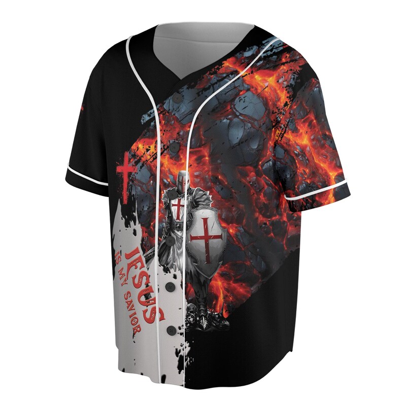 Jesus is My Savior Warrior Of Christ Baseball Jersey, 3D Baseball Jesey Shirt