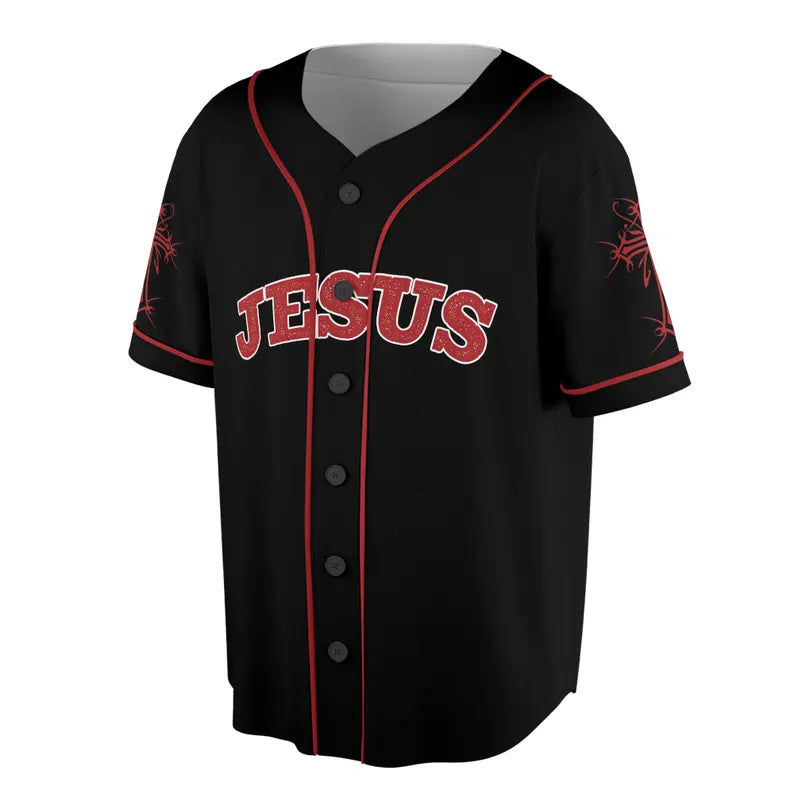 Red Cross Fueled By Jesus Baseball Jersey, 3D Baseball Jersey Shirt