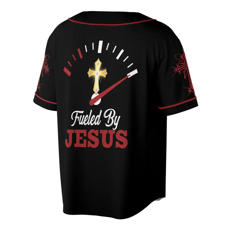Red Cross Fueled By Jesus Baseball Jersey, 3D Baseball Jersey Shirt