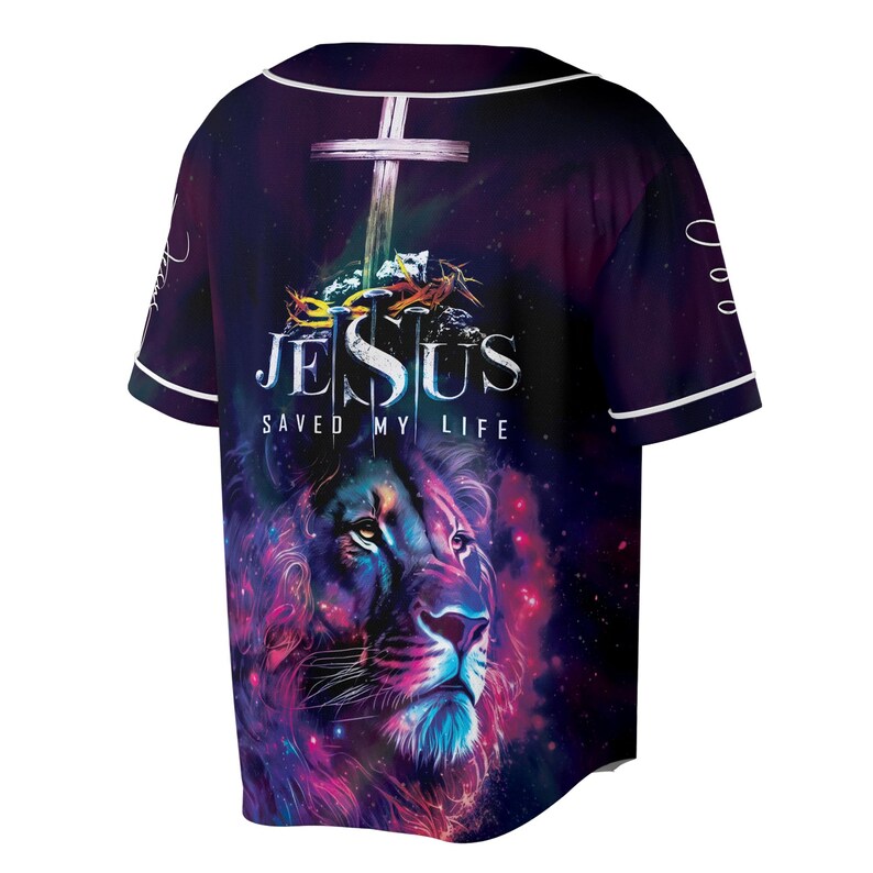 Galaxy Constellation Lion Jesus Save My Life Baseball Jersey, 3D Baseball Jersey Shirt