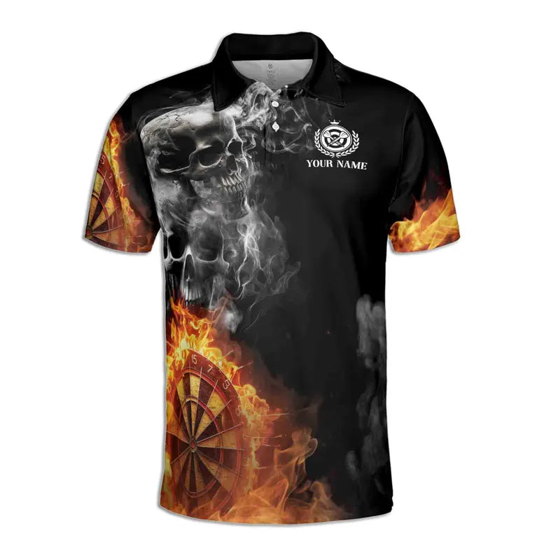 Custom Name Hello Darkness My Old Friend Skull Dart Men's Polo Shirt