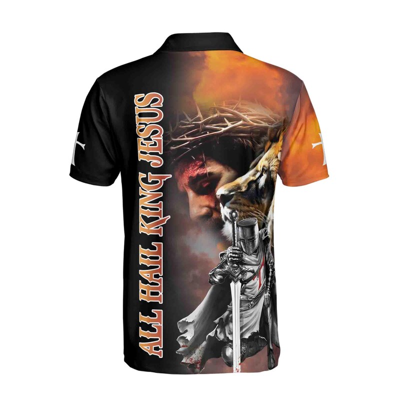All Hall King Jesus Knee Under God Knight Templar Men's Polo Shirt