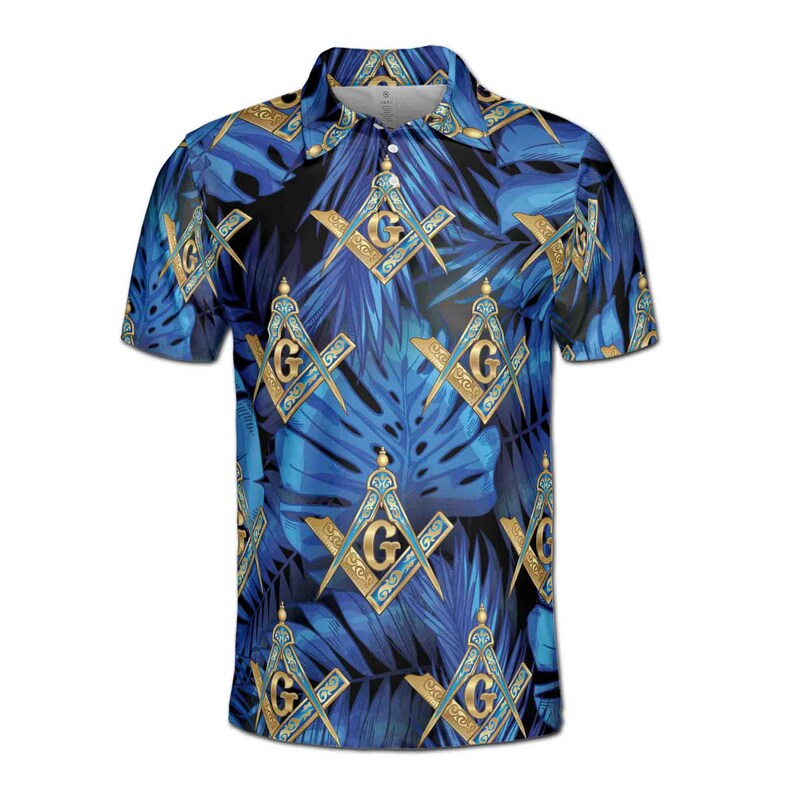 Personalized Freemasonry Master Mason Tropical Palm Tree Men's Polo Shirt