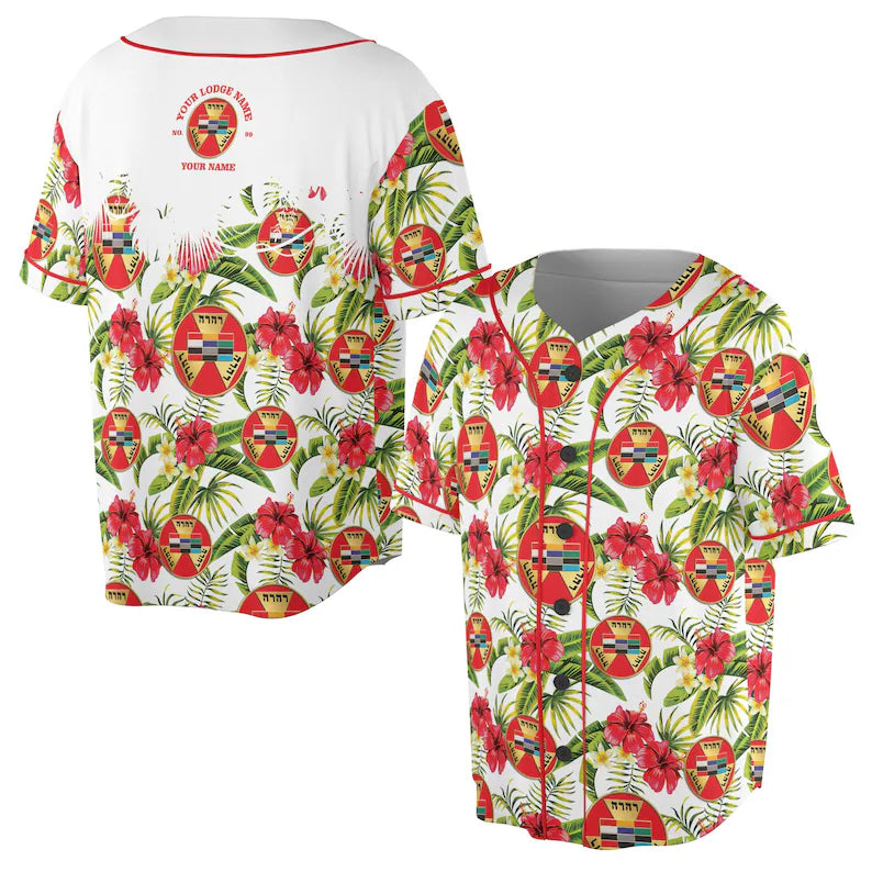 Personalized Royal Arch Masonic Tropical Tree Baseball Jersey, 3D Baseball Jersey Shirt