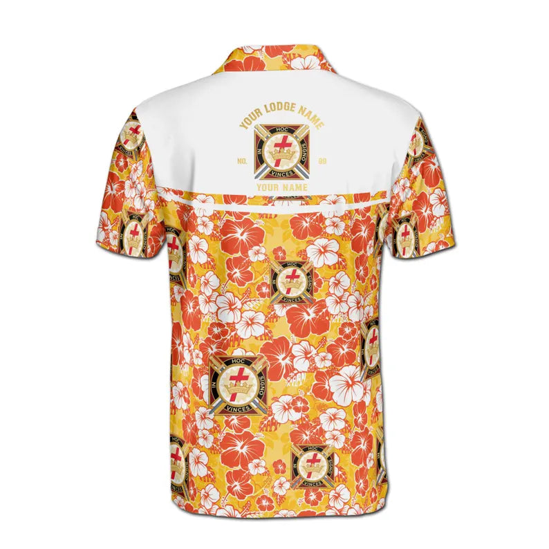 Customized Knights Temple Commandery Masonry Floral Men's Polo Shirt