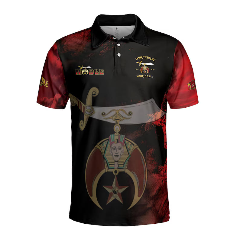 Customized Grunge Noble Shriners Dark Moon Men's Polo Shirt