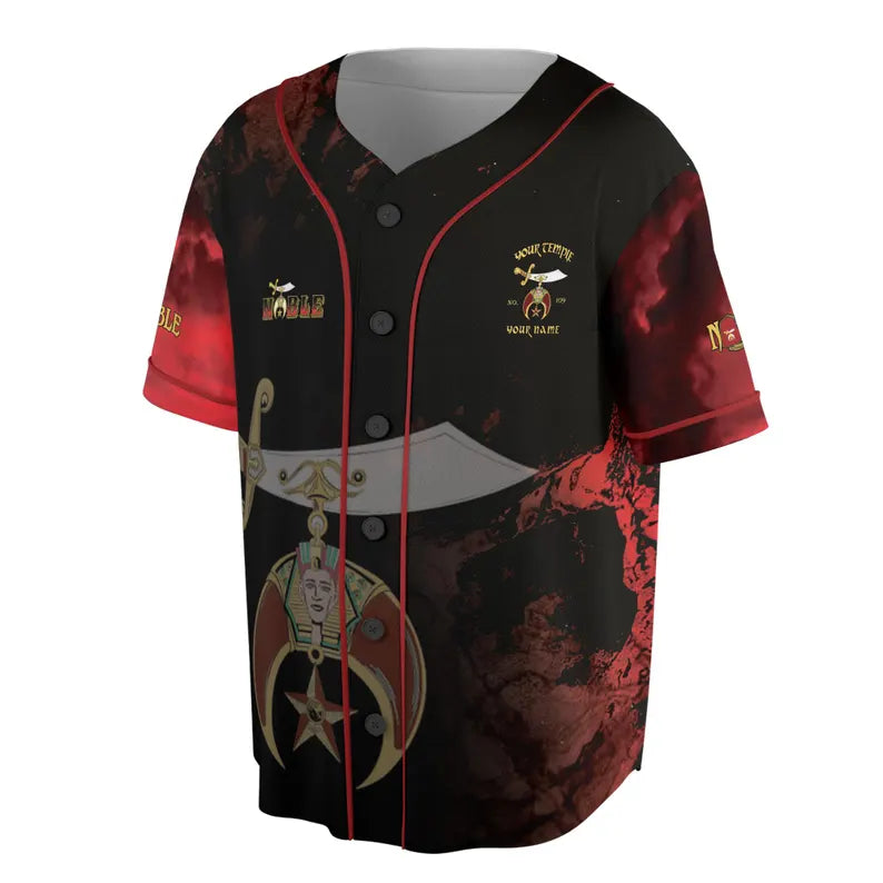 Customized Grunge Noble Shriners Dark Moon Baseball Jersey, 3D Baseball Jesey Shirt