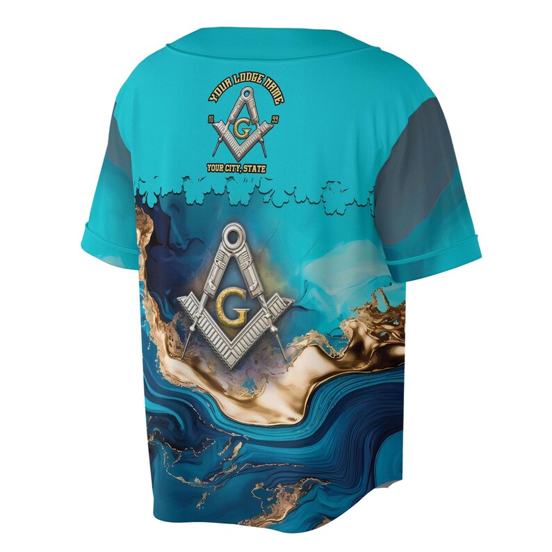 Custom Masonry Master Mason Marbling Baseball Jersey, 3D Baseball Jersey Shirt