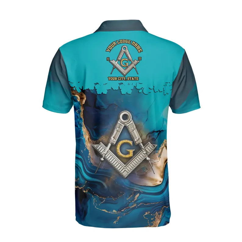 Customized Mansonry Master Mason Marbling Men's Polo Shirt