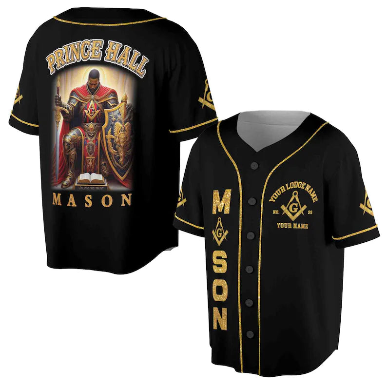 Customized Mason Prince Hall F&A.M Baseball Jersey, 3D Baseball Jesey Shirt