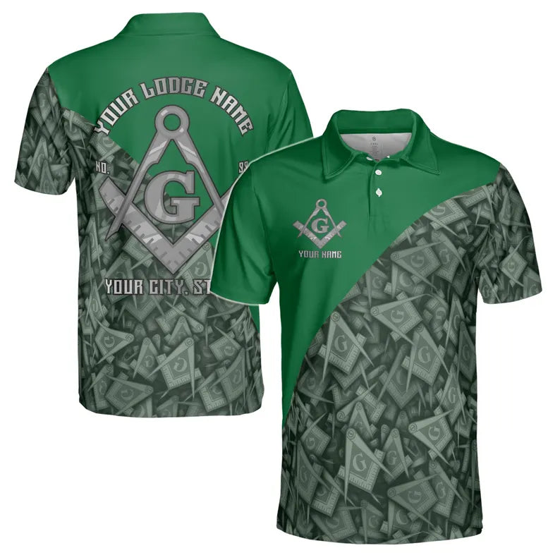 Customized Masonry Master Mason Multi-color Men's Polo Shirt