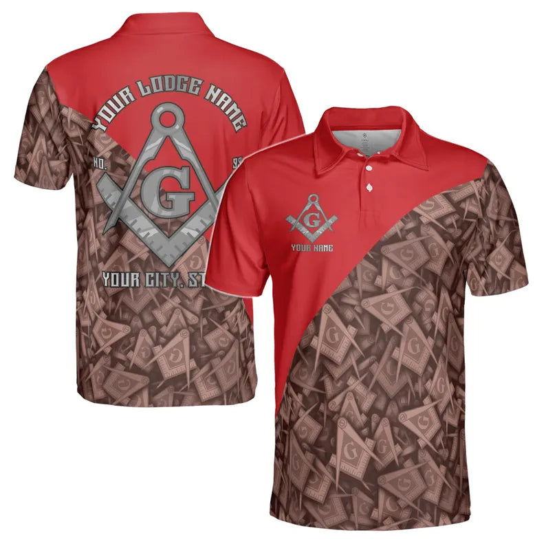 Customized Masonry Master Mason Multi-color Men's Polo Shirt