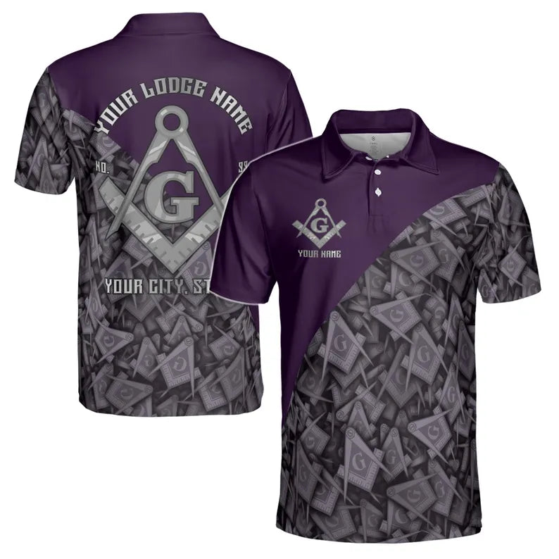 Customized Masonry Master Mason Multi-color Men's Polo Shirt