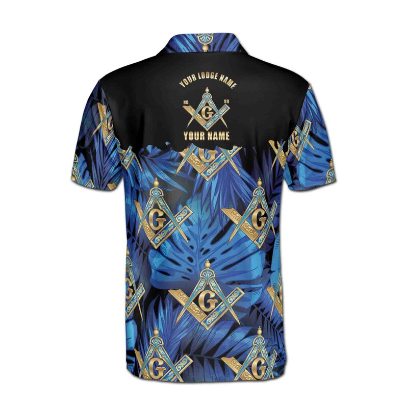 Personalized Freemasonry Master Mason Tropical Palm Tree Men's Polo Shirt