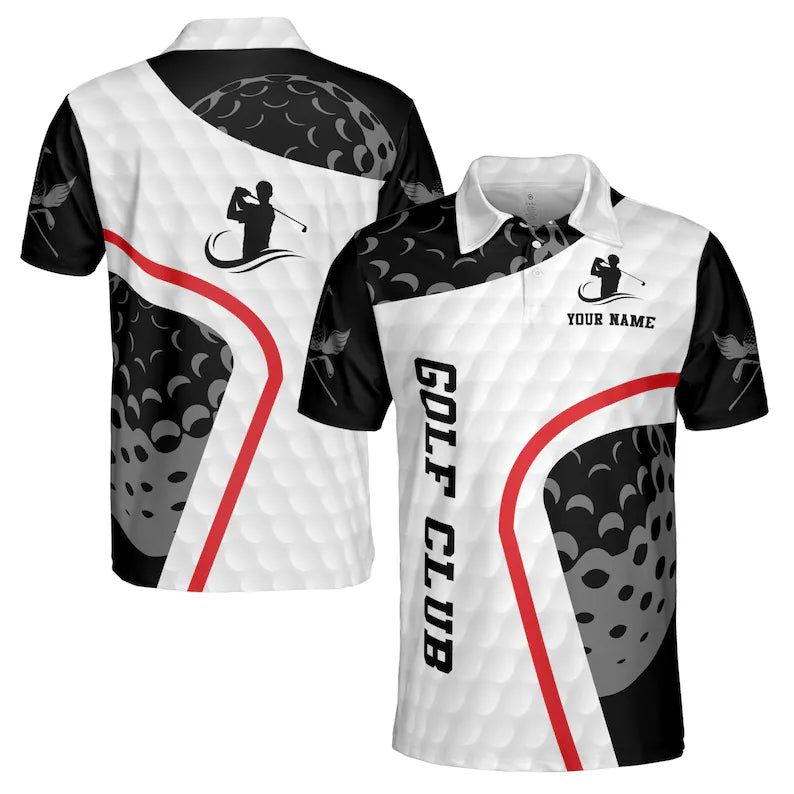 Custom Name Golf Club Golfer Men's Polo Shirt