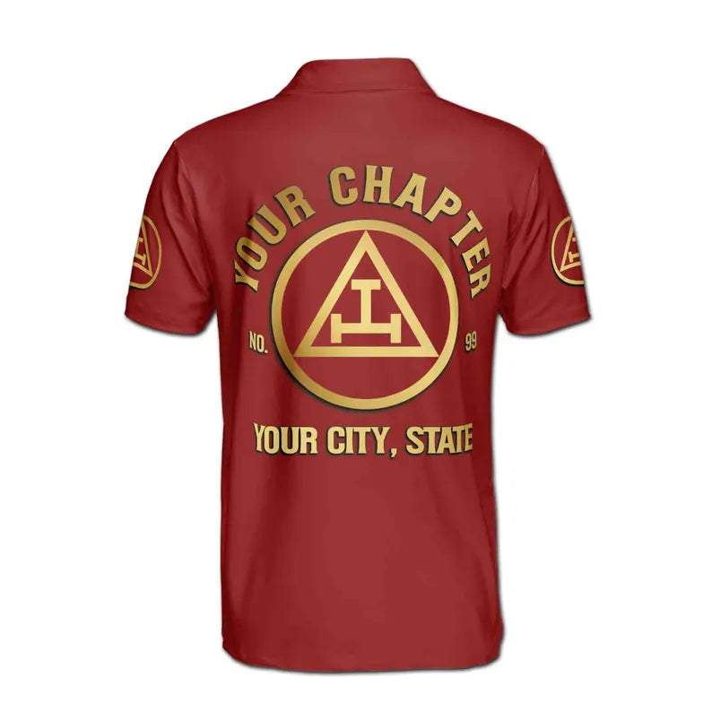 Custom Name Royal Arch Masonry York Rite Freemasonry Masonic Men's Polo Shirt