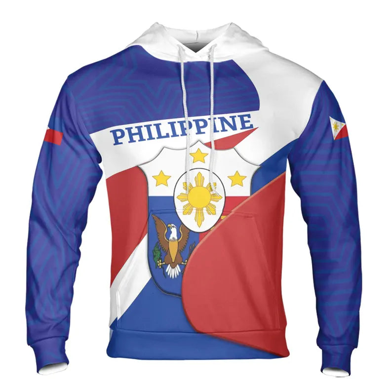 Republic of the Philippines Flag Pattern Hoodie 3D