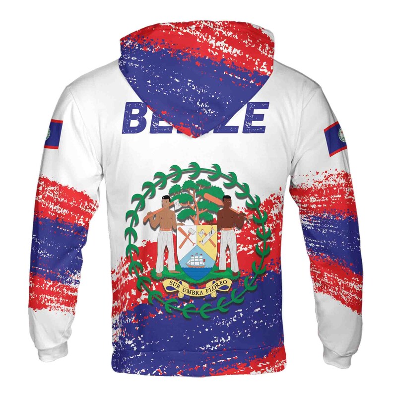 Custom Name Patriotic Coat of Arms Belize Hoodie 3D