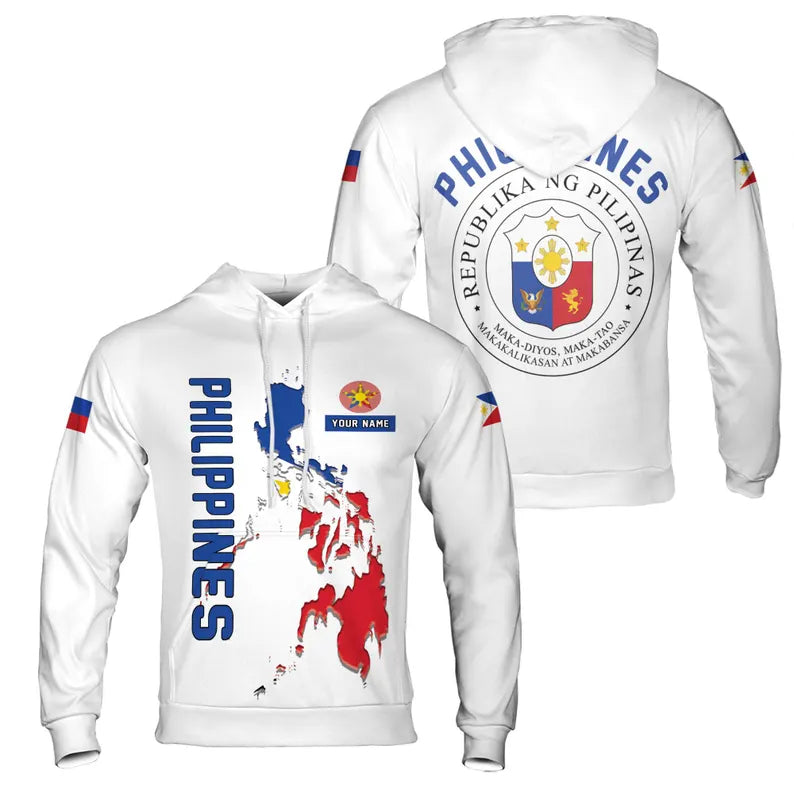Custom Name Patriotic Philippines Coat of Arms Hoodie 3D