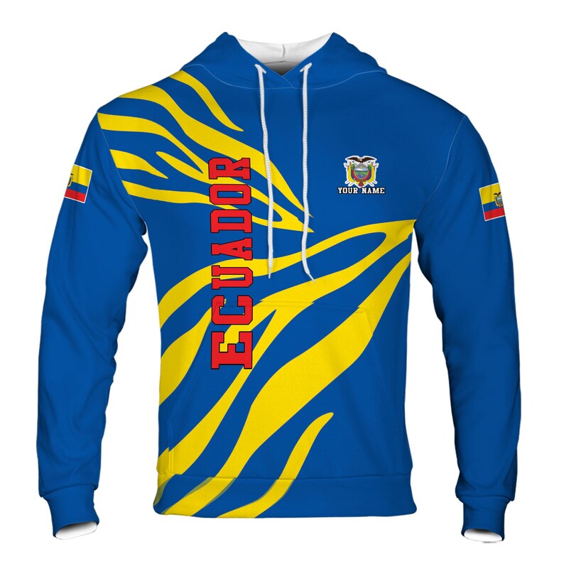 Custom Name Patriotic Ecuador Coat of Arms Hoodie 3D