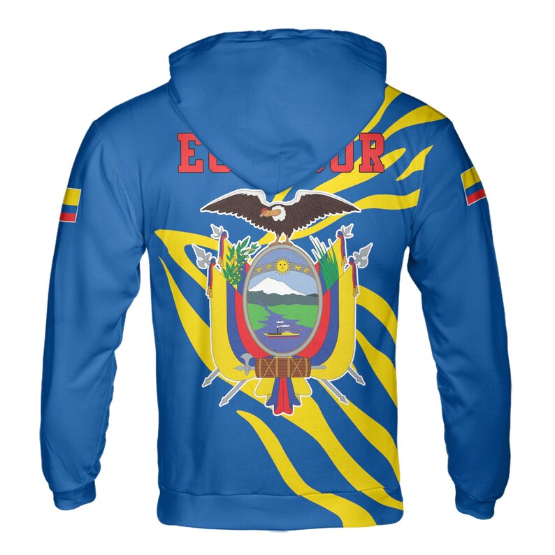 Custom Name Patriotic Ecuador Coat of Arms Hoodie 3D
