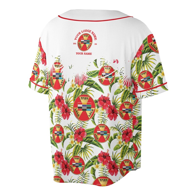 Personalized Royal Arch Masonic Tropical Tree Baseball Jersey, 3D Baseball Jersey Shirt
