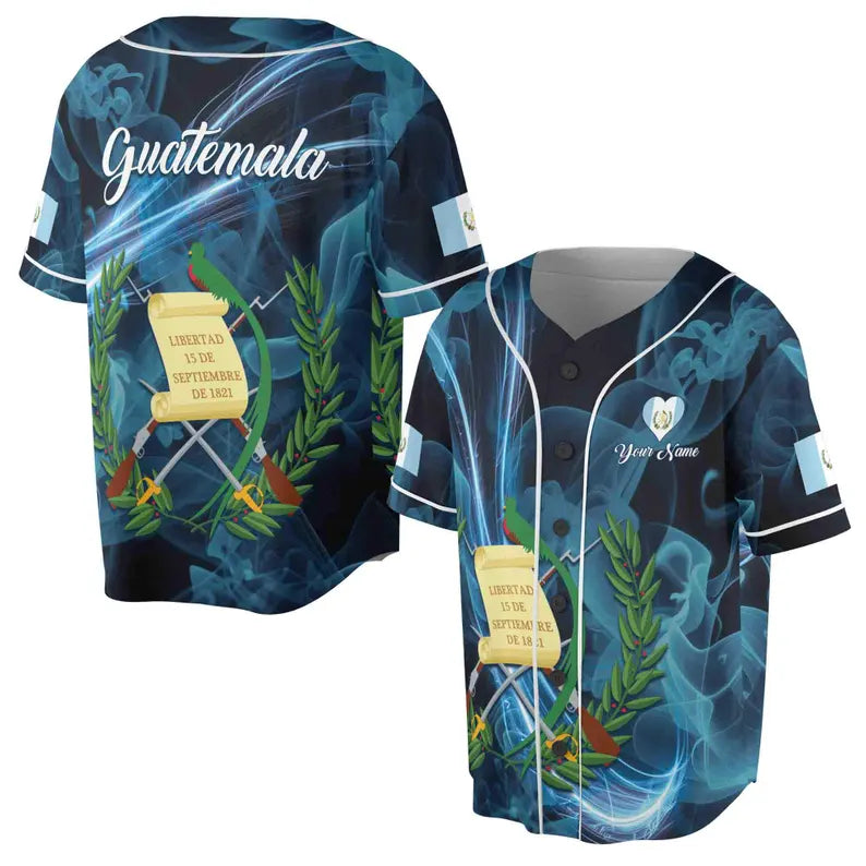Customized I Love Guatemala Patriotic Baseball Jersey, 3D Baseball Jesey Shirt