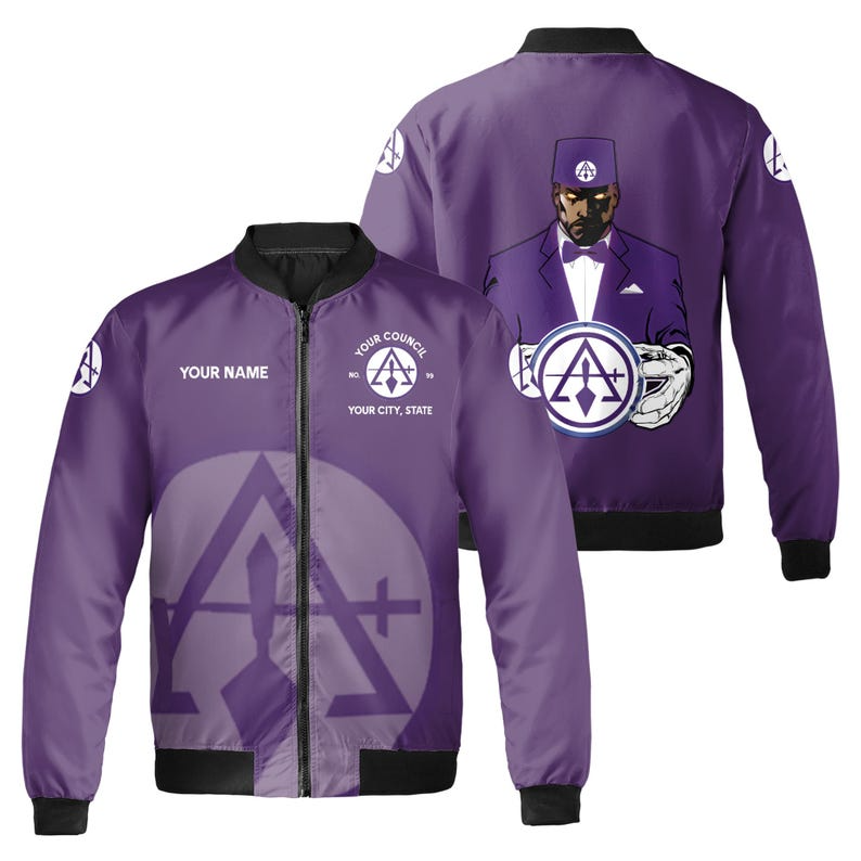 Customized Cryptic Masonry Royal and Select Master Bomber Jacket (S-5XL)