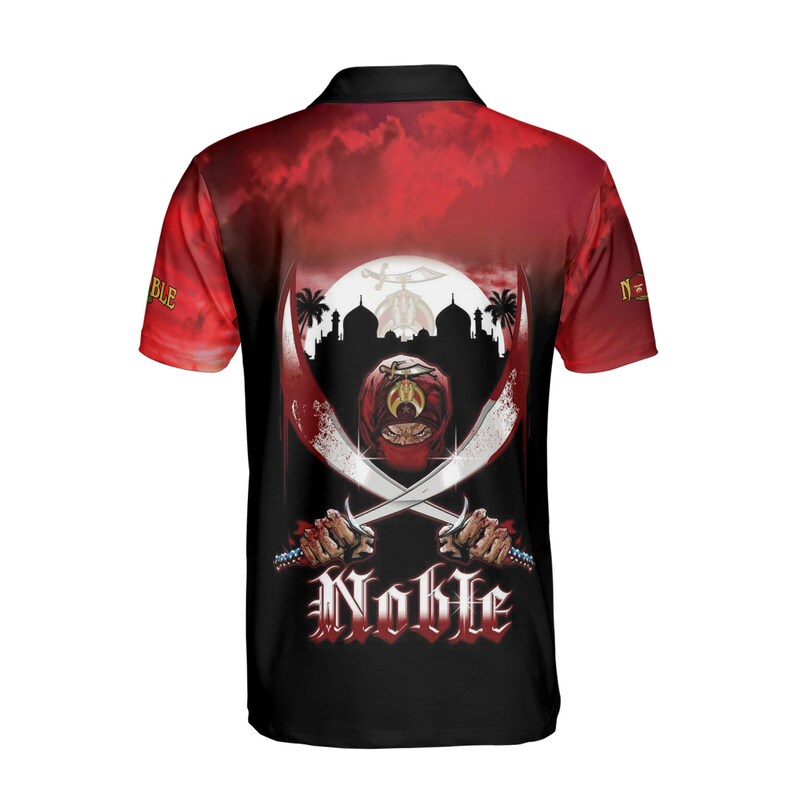 Customized Grunge Noble Shriners Dark Moon Men's Polo Shirt