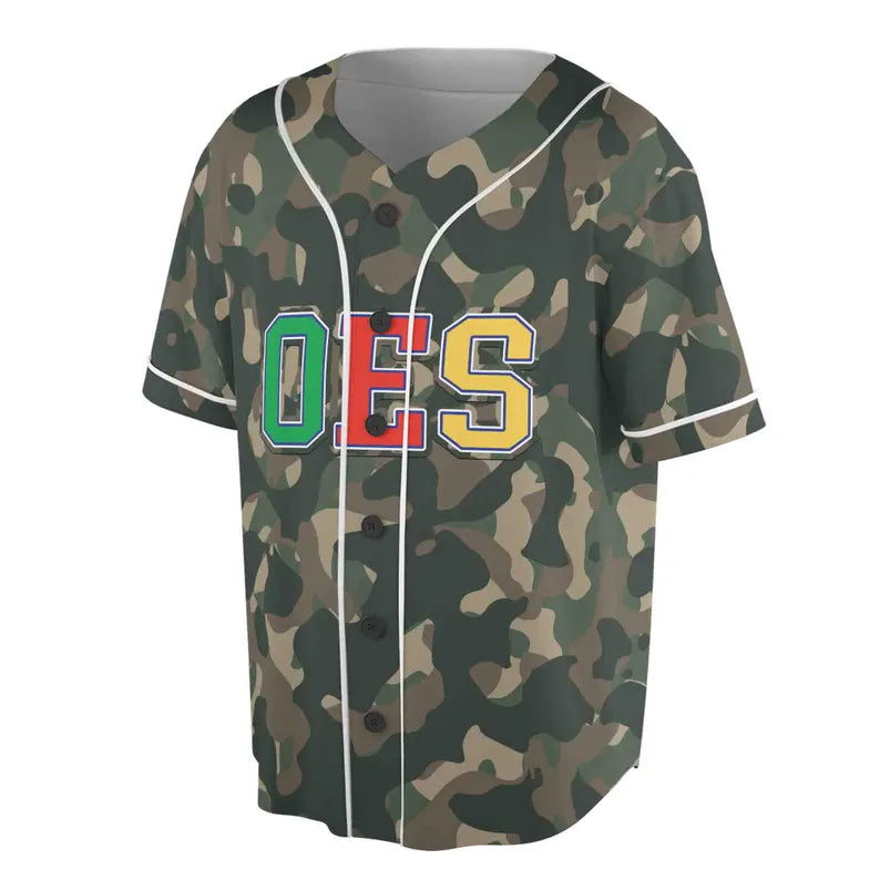 Customized Camo OES Order of the Eastern Star Baseball Jersey, 3D Baseball Jesey Shirt