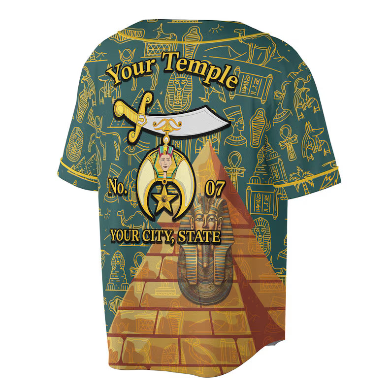 Personalized Masonic Noble Shriner Baseball Jersey, 3D Baseball Jesey Shirt