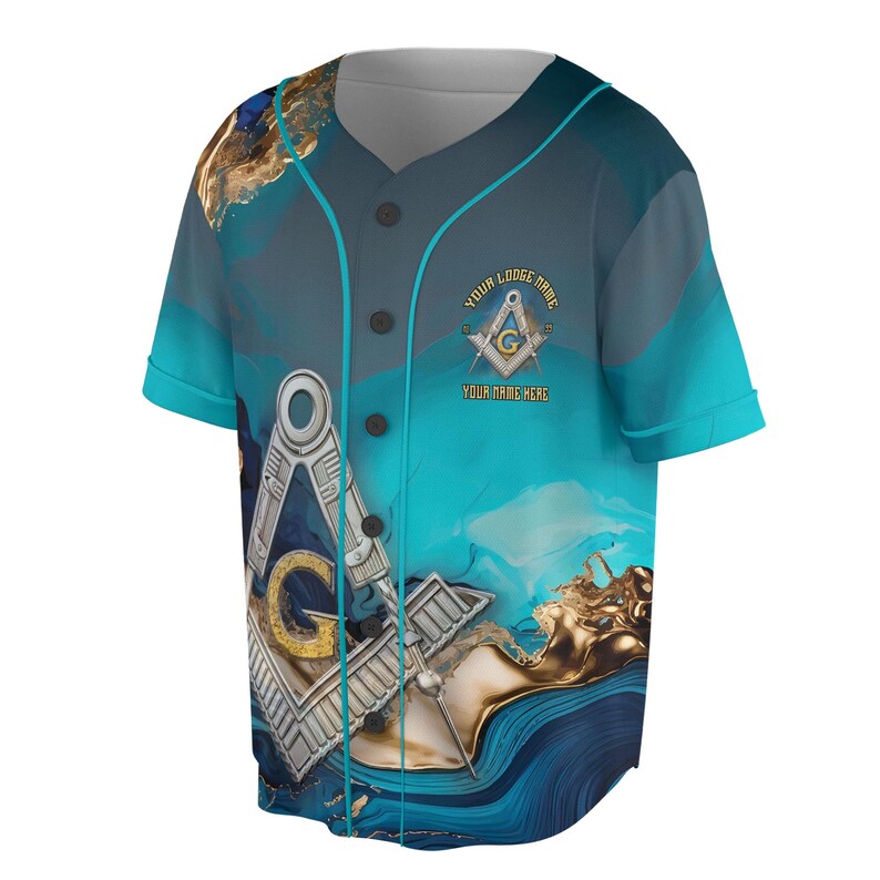 Custom Masonry Master Mason Marbling Baseball Jersey, 3D Baseball Jersey Shirt